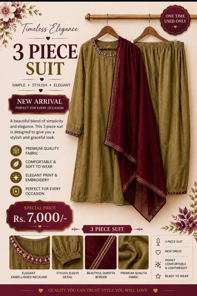 Elegant olive 3 peice suit | New dress