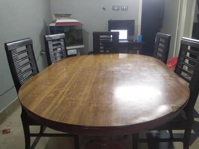 6 Seater Dining Table with Chairs Wooden
