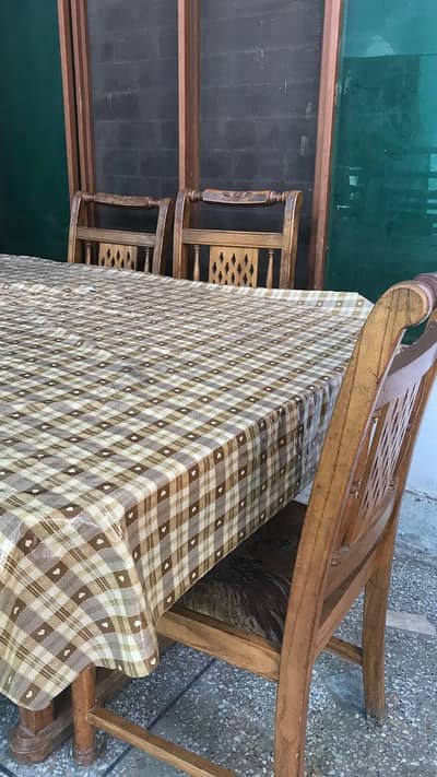 6 seater solid wooden dining Set