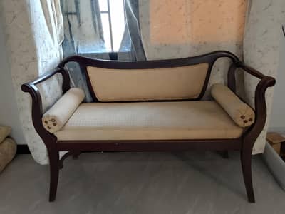 Classic Wooden Sofa Set | 3 Seater + 2 Single Seater | Vintage Design