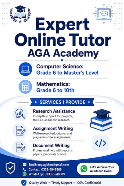 Professional Online Tutor & Academic Writer | CS, Maths, Research & As