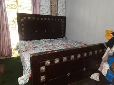 Double bed wood only bed urgent sale