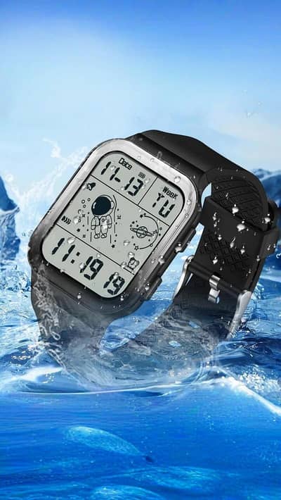 "⌚ Black Digital Sport Watch – alarm ⏰ + date display .