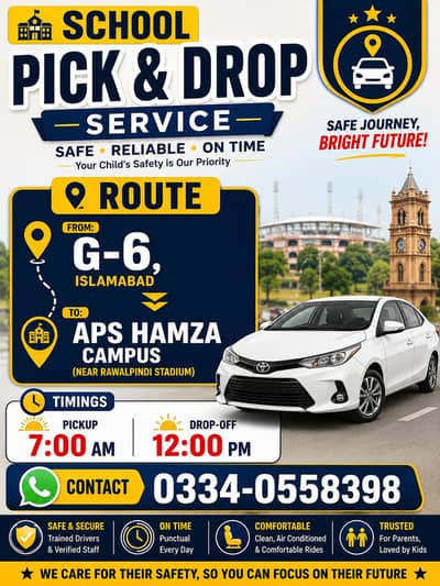 Pick &Drop G-6 to APS Hamza campus Double Road