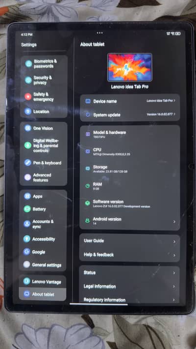 Lenovo Idea Tab Pro (128GB / 8GB RAM) – Super Clean Condition!