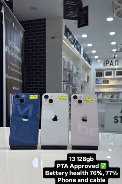 Apple iPhone 13 pta approved 10/10 condition battery health 76 77