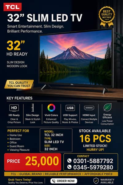 TCl 32  led or 55 inch smart TV