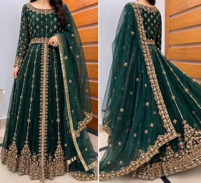 Premium Emerald Green Bridal/Formal Maxi – Hand Embellished