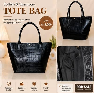 Stylish Tote Black Bag for Sale