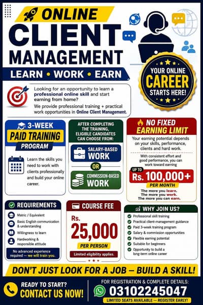 Online Work Client management