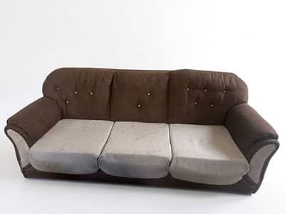6 Seater Sofa Set Beige and Brown