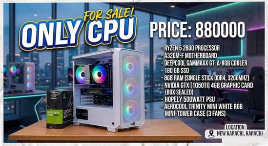 Gaming PC Ryzen 5, 2600 with gtx 1050ti