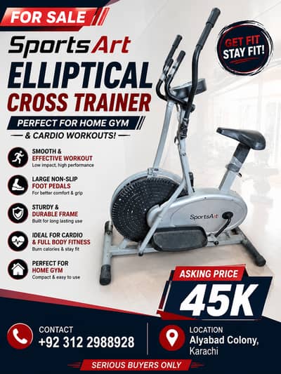 SportsArt Elliptical Cross Trainer Exercise Machine for Home Gym