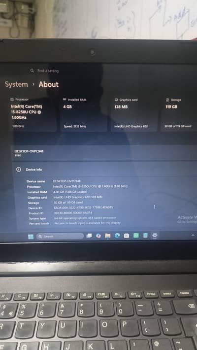 Lenovo i5 8 Generation laptop