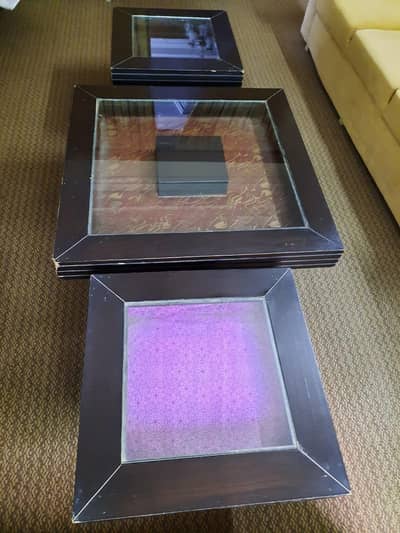 Wooden Center Table + 2 Corner Side Tables Set – Reasonable Price