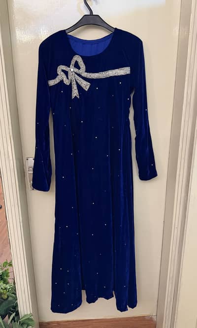 Velvet Blue Long Dress