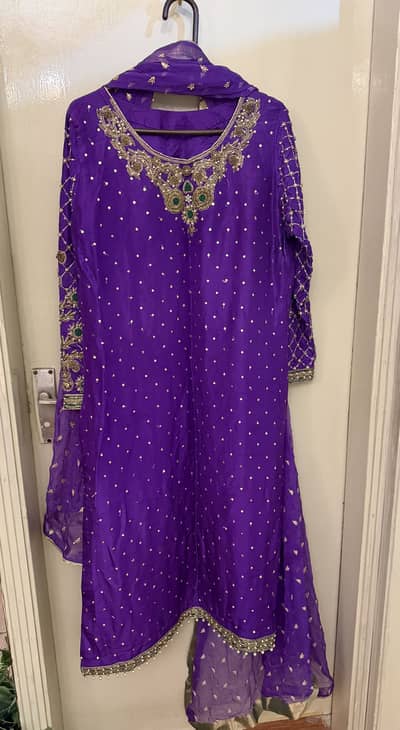 Pure Raw Silk 3 piece dabka work suit