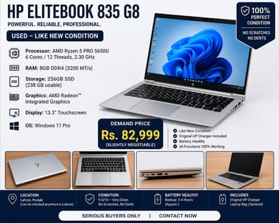 HP EliteBook 835 G8 | Ryzen 5 PRO 5650U | 8GB | 256GB SSD | Touch