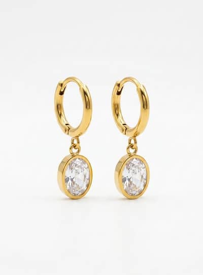 Celeste Starre Crystal Hoop Earrings – Brand New