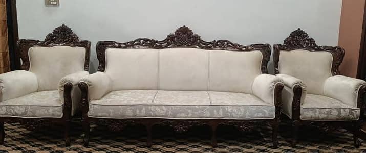 Solid Sheesham Carved Sofa Set Royal Victorian Style