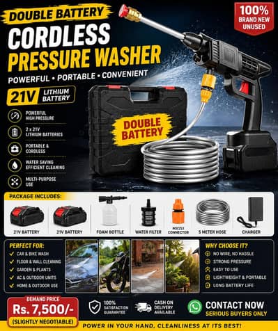 New Double Battery High Pressure Washer