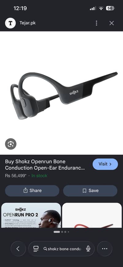 Shokz Openrun bone conduction earphones