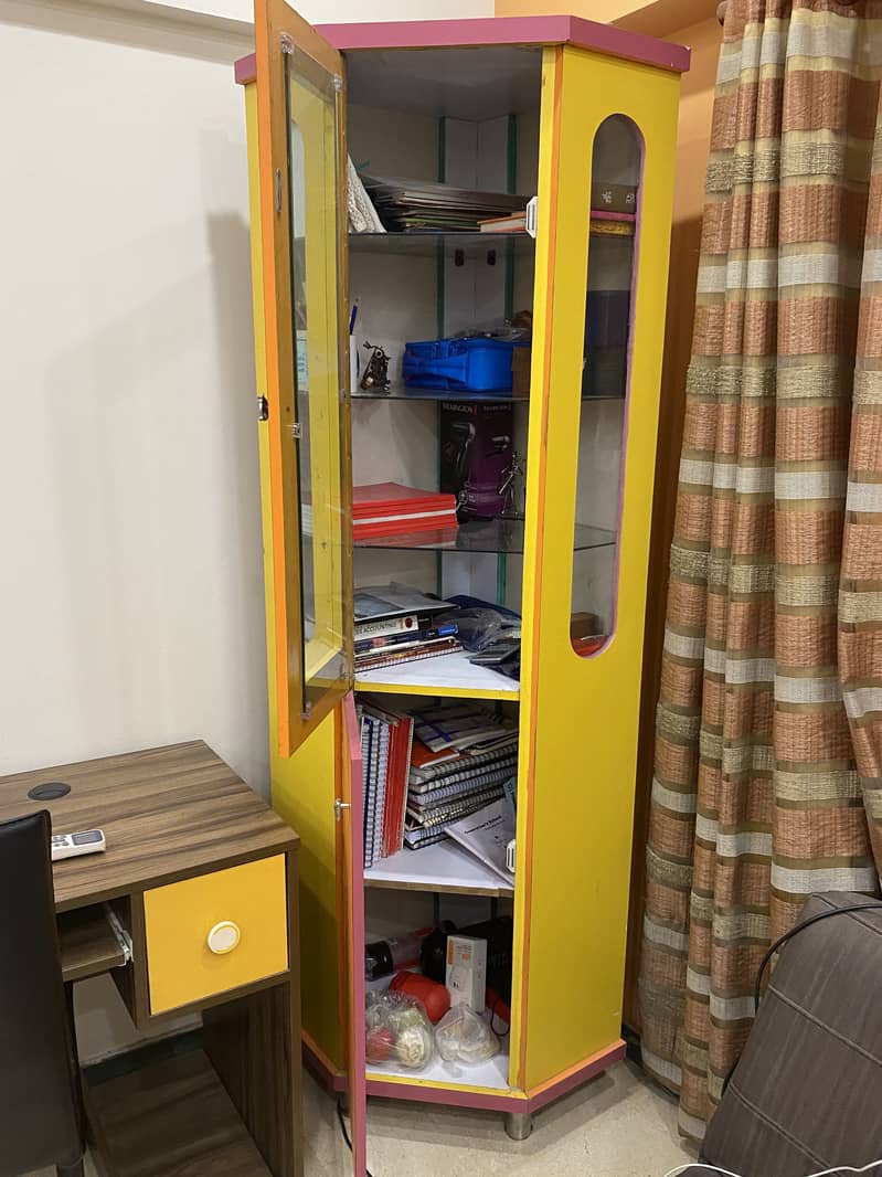 Multi color corner shelf 1