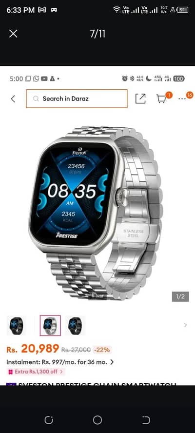 Sveston Prestige Smart watch 7 days battery  life