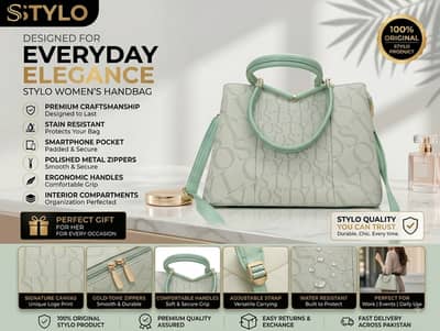 Stylo Women's Handbag -Mint Green Shoulder and Hand Carry Bag