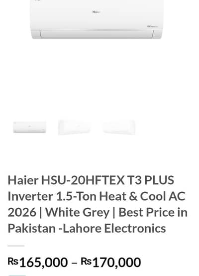 Haier HSU-20HFTEX T3 PLUS Inverter 1.5-Ton Heat & Cool AC