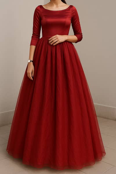 Colour :red maroon,size: medium to large ,cloth type: silk and organza