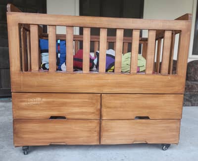 Wooden Cot with Matress