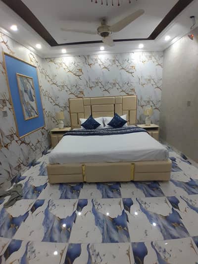 king size double bed with Matrees and side table