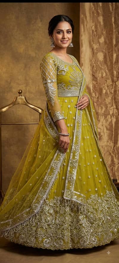 Beautiful Mehndi / Party Wear Lehnga Choli Set