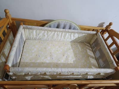 wooden baby crib bed
