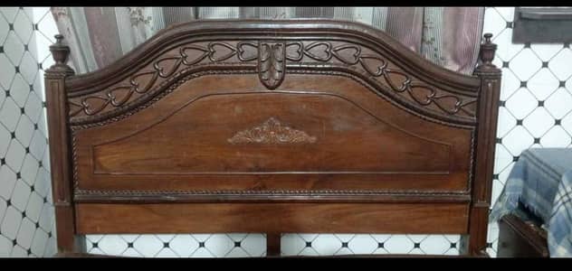 wooden double bed with 2side table