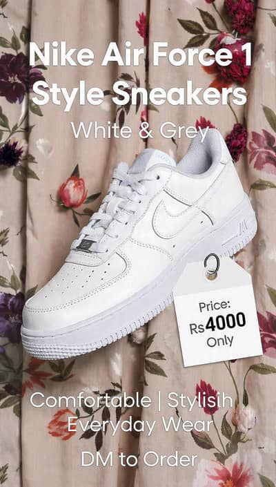 . *Nike Air Force 1 Style Sneakers - White Grey | Premium Comfort*