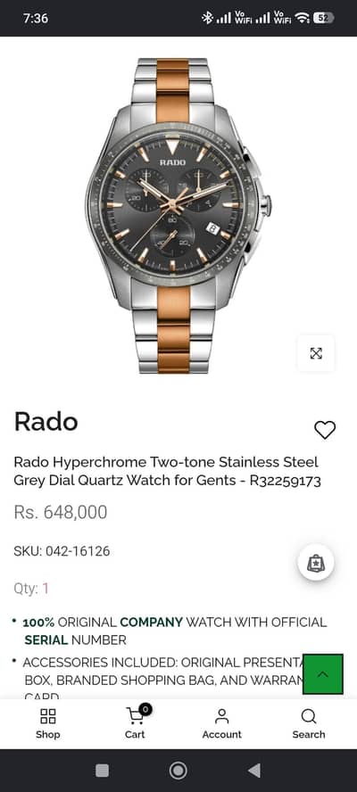 Rado original watch for sale
