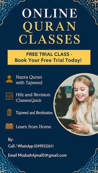 online Quran Classes with Tajweed - Free Trail class Today