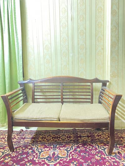 Solid Wooden 4-Seater Sofa Set / Chairs