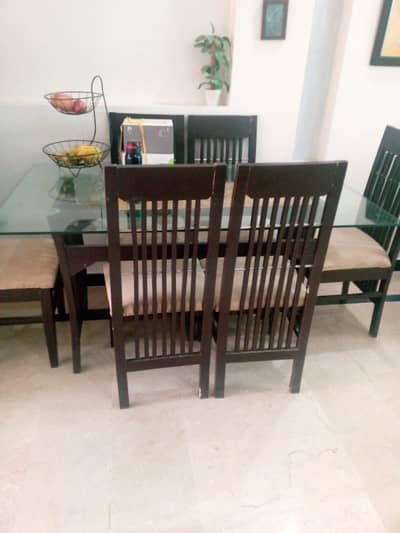 DINING TABLE WITH SIX CHAIRS