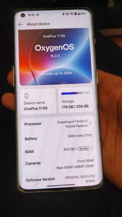 One Plus 11 16/256 only mobile 03125545040 what app
