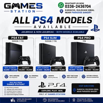 Playstation 4 All models available