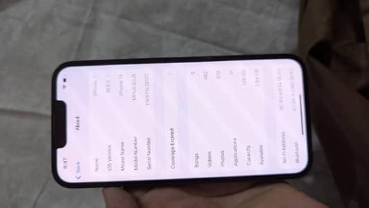 Apple iPhone 14 JV 128 gb MEMORY