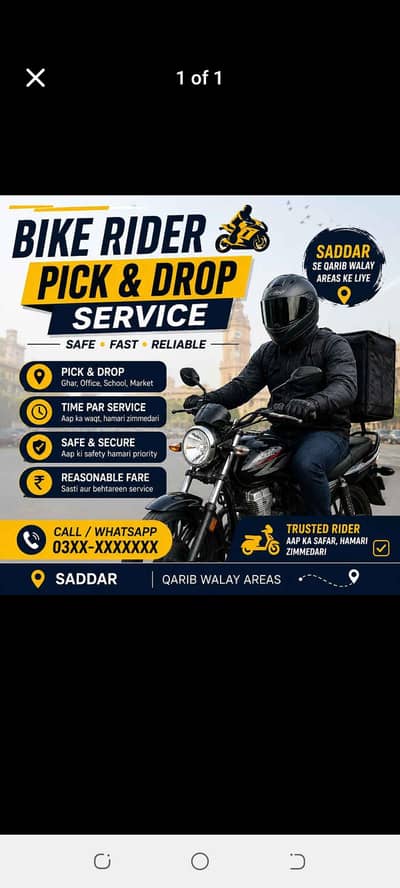 BIKE RIDER AVAILABLE – PICK & DROP SERVICE 