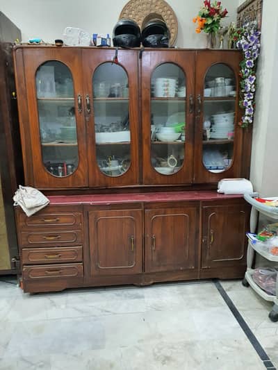 Wooden Showcase with FREE Corner Table