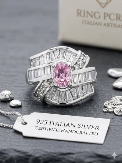 ITALIAN LADIES SILVER RING.