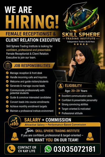 FEMALE FRONT DESK & CLIENT RELATIONS EXECUTIVE WANTED