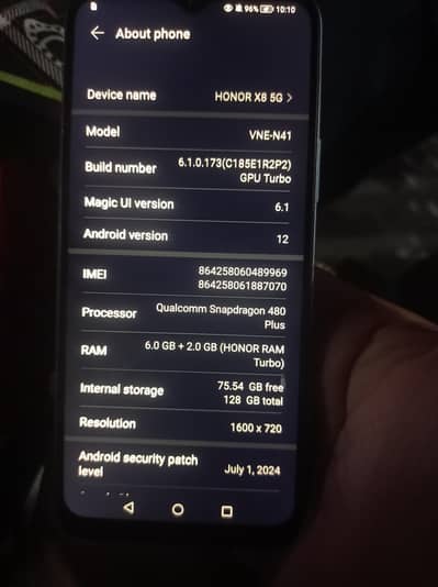 Honor X8 NON PTA