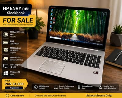 HP Envy Sleekbook – 8GB RAM | 256GB SSD | Backlit | whatapp 0322221711